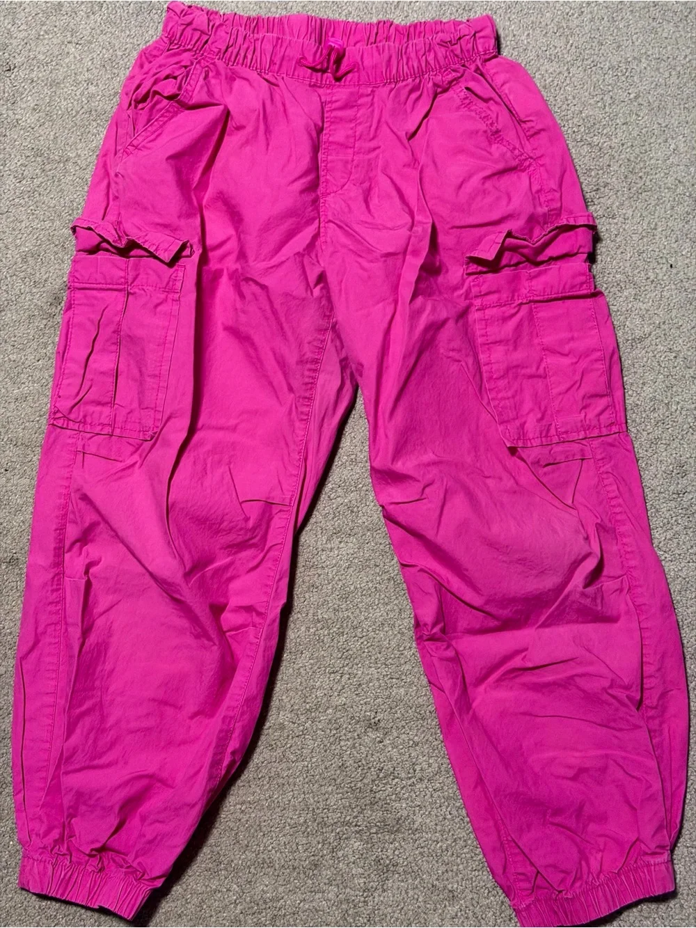 Girls' Gap Hot Pink Cargo Jogger Pants - Elastic Waist & Ankles - L 10/12